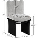  Meridian Shaw Grey Chenille Fabric Upholstered Dining Chair IMAGE 8