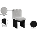  Color_Grey -- Shaw Grey Chenille Fabric Upholstered Dining Chair IMAGE 9