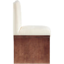  Color_Cream -- Shaw Cream Chenille Fabric Upholstered Dining Chair IMAGE 4