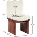  Color_Cream -- Shaw Cream Chenille Fabric Upholstered Dining Chair IMAGE 8