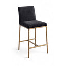  Meridian Reeves Black Chenille Fabric Upholstered Counter Stool IMAGE 1