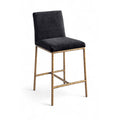  Color_Black -- Reeves Black Chenille Fabric Upholstered Counter Stool IMAGE 1