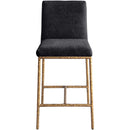  Color_Black -- Reeves Black Chenille Fabric Upholstered Counter Stool IMAGE 2