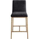  Meridian Reeves Black Chenille Fabric Upholstered Counter Stool IMAGE 2