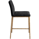  Meridian Reeves Black Chenille Fabric Upholstered Counter Stool IMAGE 3