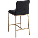  Meridian Reeves Black Chenille Fabric Upholstered Counter Stool IMAGE 5