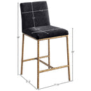  Color_Black -- Reeves Black Chenille Fabric Upholstered Counter Stool IMAGE 7