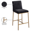  Meridian Reeves Black Chenille Fabric Upholstered Counter Stool IMAGE 8