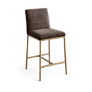  Meridian Reeves Brown Chenille Fabric Upholstered Counter Stool IMAGE 1