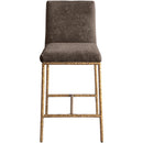  Color_Brown -- Reeves Brown Chenille Fabric Upholstered Counter Stool IMAGE 2