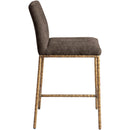 Color_Brown -- Reeves Brown Chenille Fabric Upholstered Counter Stool IMAGE 3