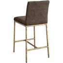  Color_Brown -- Reeves Brown Chenille Fabric Upholstered Counter Stool IMAGE 5