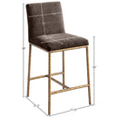  Color_Brown -- Reeves Brown Chenille Fabric Upholstered Counter Stool IMAGE 7