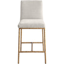  Color_Cream -- Reeves Cream Chenille Fabric Upholstered Counter Stool IMAGE 2