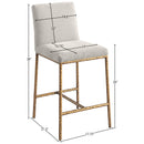  Color_Cream -- Reeves Cream Chenille Fabric Upholstered Counter Stool IMAGE 7