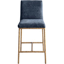  Color_Navy -- Reeves Navy Chenille Fabric Upholstered Counter Stool IMAGE 2