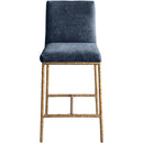  Meridian Reeves Navy Chenille Fabric Upholstered Counter Stool IMAGE 2