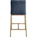  Meridian Reeves Navy Chenille Fabric Upholstered Counter Stool IMAGE 4