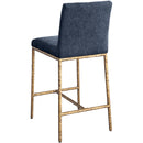  Meridian Reeves Navy Chenille Fabric Upholstered Counter Stool IMAGE 5