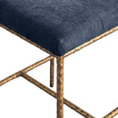  Meridian Reeves Navy Chenille Fabric Upholstered Counter Stool IMAGE 6