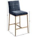  Meridian Reeves Navy Chenille Fabric Upholstered Counter Stool IMAGE 7