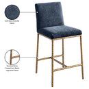  Color_Navy -- Reeves Navy Chenille Fabric Upholstered Counter Stool IMAGE 8