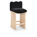  Meridian Shaw Black Chenille Fabric Upholstered Counter Stool IMAGE 1
