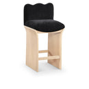  Meridian Shaw Black Chenille Fabric Upholstered Counter Stool IMAGE 1