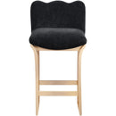  Meridian Shaw Black Chenille Fabric Upholstered Counter Stool IMAGE 3