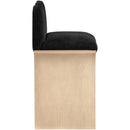  Meridian Shaw Black Chenille Fabric Upholstered Counter Stool IMAGE 4