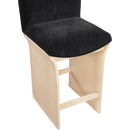  Meridian Shaw Black Chenille Fabric Upholstered Counter Stool IMAGE 7