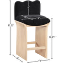 Meridian Shaw Black Chenille Fabric Upholstered Counter Stool IMAGE 8