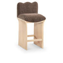  Color_Brown -- Shaw Brown Chenille Fabric Upholstered Counter Stool IMAGE 1
