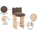  Meridian Shaw Brown Chenille Fabric Upholstered Counter Stool IMAGE 9