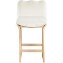 Color_Cream -- Shaw Cream Chenille Fabric Upholstered Counter Stool IMAGE 3