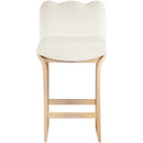  Meridian Shaw Cream Chenille Fabric Upholstered Counter Stool IMAGE 3