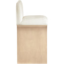  Color_Cream -- Shaw Cream Chenille Fabric Upholstered Counter Stool IMAGE 4