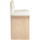  Meridian Shaw Cream Chenille Fabric Upholstered Counter Stool IMAGE 4