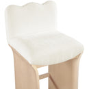  Color_Cream -- Shaw Cream Chenille Fabric Upholstered Counter Stool IMAGE 6