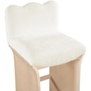  Meridian Shaw Cream Chenille Fabric Upholstered Counter Stool IMAGE 6