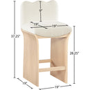  Color_Cream -- Shaw Cream Chenille Fabric Upholstered Counter Stool IMAGE 8