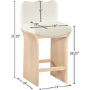  Meridian Shaw Cream Chenille Fabric Upholstered Counter Stool IMAGE 8