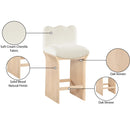  Color_Cream -- Shaw Cream Chenille Fabric Upholstered Counter Stool IMAGE 9