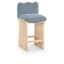  Meridian Shaw Light Blue Chenille Fabric Upholstered Counter Stool IMAGE 1