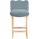  Color_Light Blue -- Shaw Light Blue Chenille Fabric Upholstered Counter Stool IMAGE 3