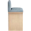  Meridian Shaw Light Blue Chenille Fabric Upholstered Counter Stool IMAGE 4