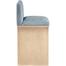  Color_Light Blue -- Shaw Light Blue Chenille Fabric Upholstered Counter Stool IMAGE 4