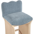  Meridian Shaw Light Blue Chenille Fabric Upholstered Counter Stool IMAGE 6