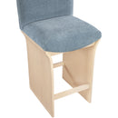 Color_Light Blue -- Shaw Light Blue Chenille Fabric Upholstered Counter Stool IMAGE 7