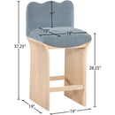  Color_Light Blue -- Shaw Light Blue Chenille Fabric Upholstered Counter Stool IMAGE 8